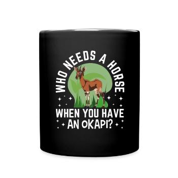 Lustiger Tierpfleger Okapi-liebhaber - Tasse einfarbig - Schwarz - Vorne