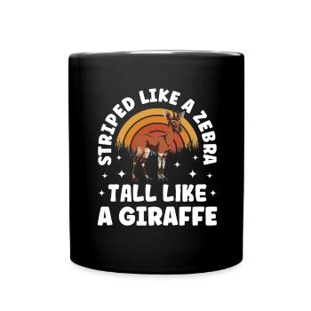 Funny zookeeper okapi lover - Full Colour Mug - black - Front