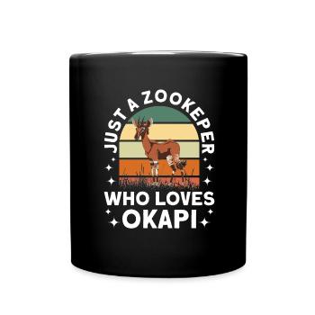 Lustiger Tierpfleger Okapi-liebhaber - Tasse einfarbig - Schwarz - Vorne