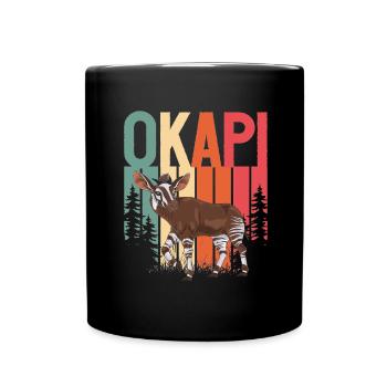 Lustiger Tierpfleger Okapi-liebhaber - Tasse einfarbig - Schwarz - Vorne