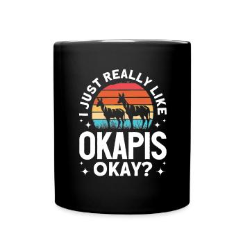 Lustiger Tierpfleger Okapi-liebhaber - Tasse einfarbig - Schwarz - Vorne