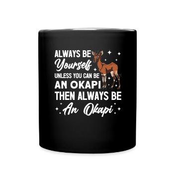 Lustiger Tierpfleger Okapi-liebhaber - Tasse einfarbig - Schwarz - Vorne