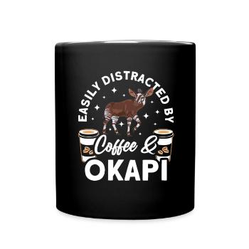 Lustiger Tierpfleger Okapi-liebhaber - Tasse einfarbig - Schwarz - Vorne