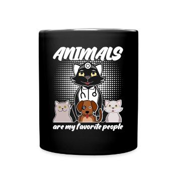 Veterinarian Animals Veterinary Medicine - Tasse einfarbig - Schwarz - Vorne