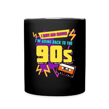 1990 Disco Back to the 90s Retro - Tasse einfarbig - Schwarz - Vorne