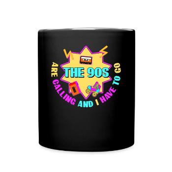 90s Joke Retro 1990 Disco - Tasse einfarbig - Schwarz - Vorne