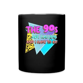 90s Retro Joke 1990 Disco - Tasse einfarbig - Schwarz - Vorne