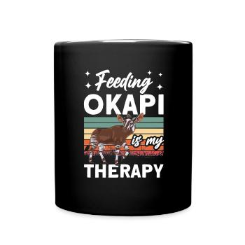 Lustiger Tierpfleger Okapi-liebhaber - Tasse einfarbig - Schwarz - Vorne