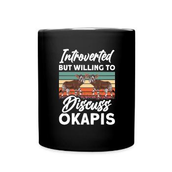 Lustiger Tierpfleger Okapi-liebhaber - Tasse einfarbig - Schwarz - Vorne