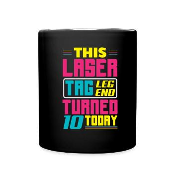 Lasertag-geburtstagsfeier – Lasertag 10 - Tasse einfarbig - Schwarz - Vorne