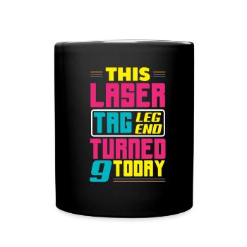 Lasertag-geburtstagsfeier – Lasertag 9 - Tasse einfarbig - Schwarz - Vorne
