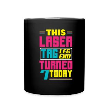 Lasertag-geburtstagsfeier – Lasertag 7 - Tasse einfarbig - Schwarz - Vorne
