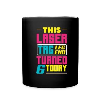 Lasertag-geburtstagsfeier – Lasertag 6 - Tasse einfarbig - Schwarz - Vorne
