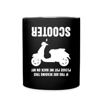Scooter Joke Motorcycle - Tasse einfarbig - Schwarz - Vorne