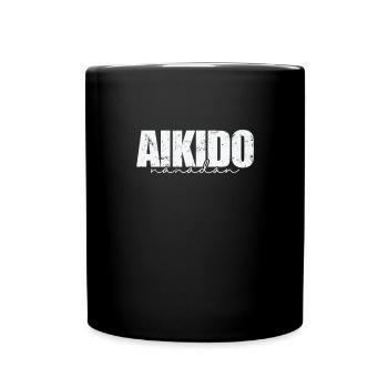 Aikido Nanadan Japanese Martial Arts - Full Colour Mug - black - Front