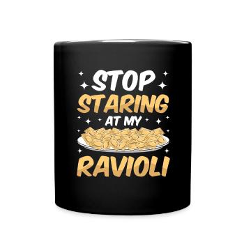 Funny Italian Ravioli Pasta - Full Colour Mug - black - Front