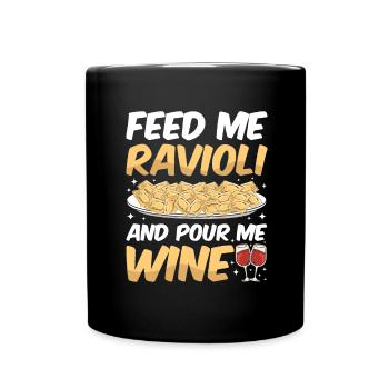 Funny Italian Ravioli Pasta - Full Colour Mug - black - Front