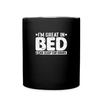 Je suis super au lit, je peux dormir pendant des heures - Mug uni - noir - Devant