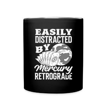 Retrograde planets Mercury retrograde - Full Colour Mug - black - Front