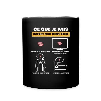 Freizeit Charcuterie Geschenk - Tasse einfarbig - Schwarz - Vorne