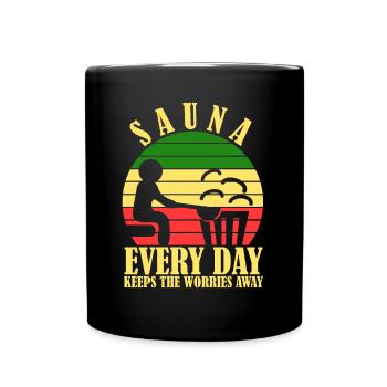 Sauna Bien-être - Mug uni - noir - Devant
