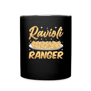 Funny Italian Ravioli Pasta - Full Colour Mug - black - Front