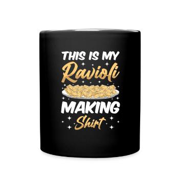 Funny Italian Ravioli Pasta - Full Colour Mug - black - Front