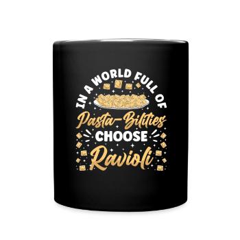 Funny Italian Ravioli Pasta - Full Colour Mug - black - Front