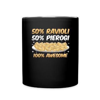Funny Italian Ravioli Pasta - Full Colour Mug - black - Front