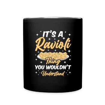 Funny Italian Ravioli Pasta - Full Colour Mug - black - Front