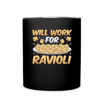 Funny Italian Ravioli Pasta - Full Colour Mug - black - Front
