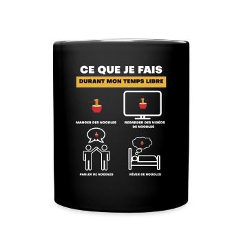 cadeau noodles temps libre - Mug uni - noir - Devant