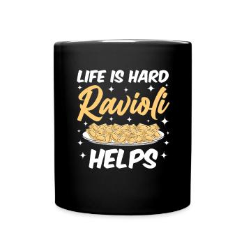 Funny Italian Ravioli Pasta - Full Colour Mug - black - Front