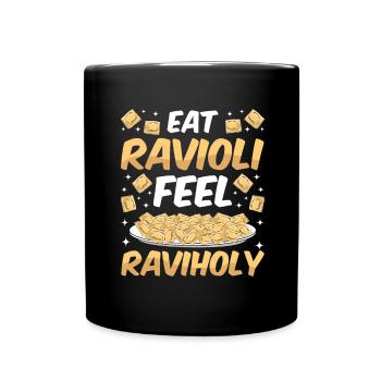 Funny Italian Ravioli Pasta - Full Colour Mug - black - Front