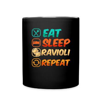 Pâtes raviolis italiennes drôles - Mug uni - noir - Devant