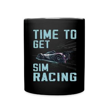 „zeit Für Sim Racing“ Sim Racer - Tasse einfarbig - Schwarz - Vorne