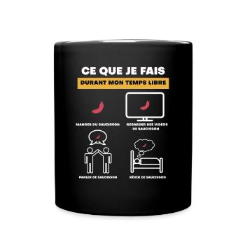 Geschenk Wurst Freizeit - Tasse einfarbig - Schwarz - Vorne