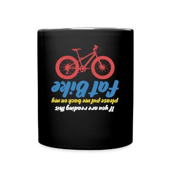 Fat Bike Blague Gros pneus Vélo Fatbike - Mug uni - noir - Devant