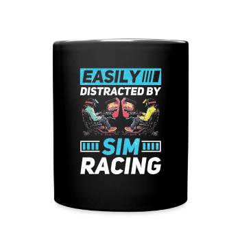 Simulator Cockpit Esports Sim Racing - Full Colour Mug - black - Front