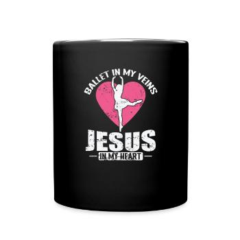 Ballet in my Veins Jesus in my Heart - Tasse einfarbig - Schwarz - Vorne