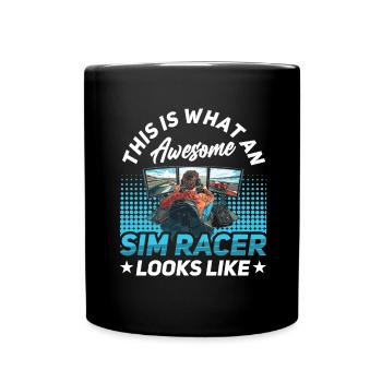 Simulator Cockpit Esports Sim Racing - Full Colour Mug - black - Front