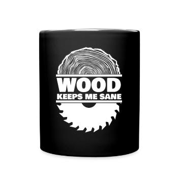 Bois de chauffage Bois de bûcheron - Mug uni - noir - Devant