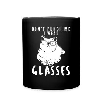 Cat Glasses Spectacles Opticals - Full Colour Mug - black - Front