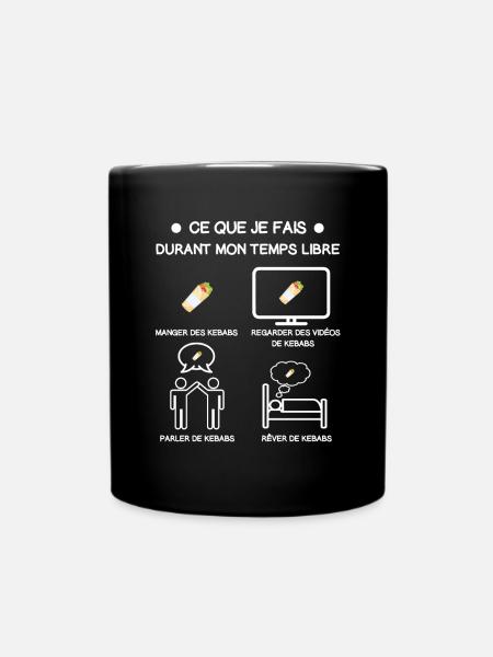 Kebab-Geschenk in der Freizeit - Tasse einfarbig - Schwarz