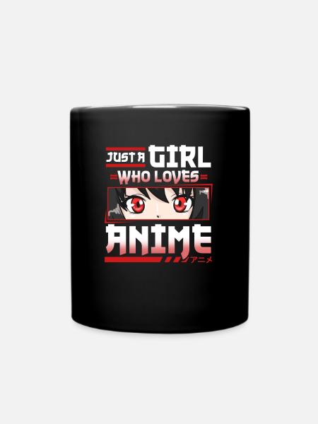 Just A Girl Who Loves Anime Cosplay Girls Costume - Full Colour Mug - black