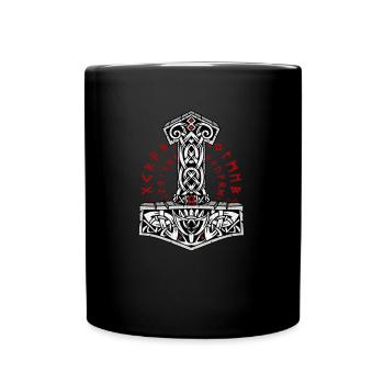 Mjolnir Hammer of God Norse Mythology viking - Tasse einfarbig - Schwarz - Vorne