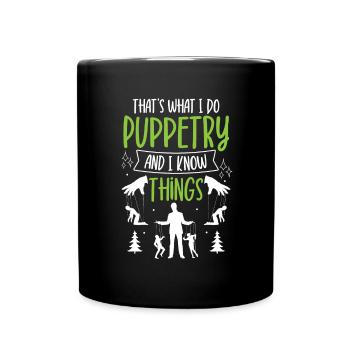 Marionettenspieler Puppenspieler - Tasse einfarbig - Schwarz - Vorne