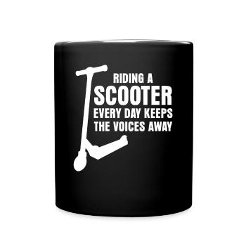 Stunt Scooter Kick Scooter Rider - Tasse einfarbig - Schwarz - Vorne