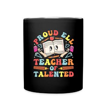 English Teacher English Learner ELL Teacher - Full Colour Mug - black - Front