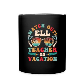 English Teacher English Learner ELL Teacher - Full Colour Mug - black - Front